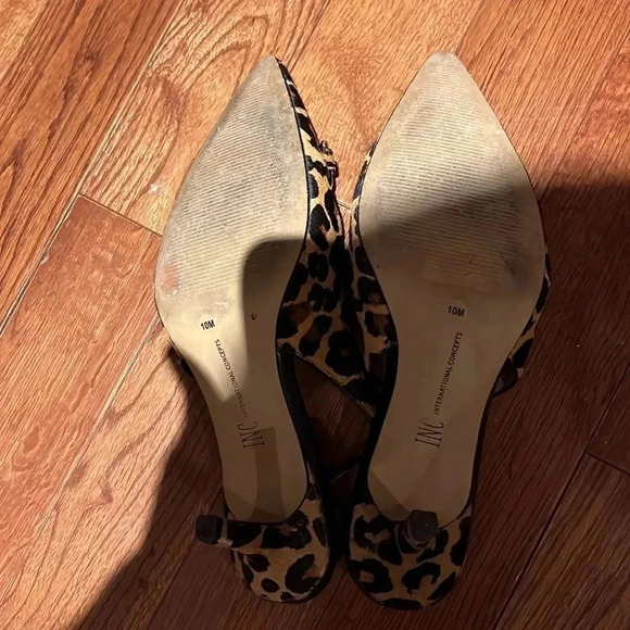 Macy’s INC Leopard Print Slingback Heels Sz 10 - Picture 6 of 16